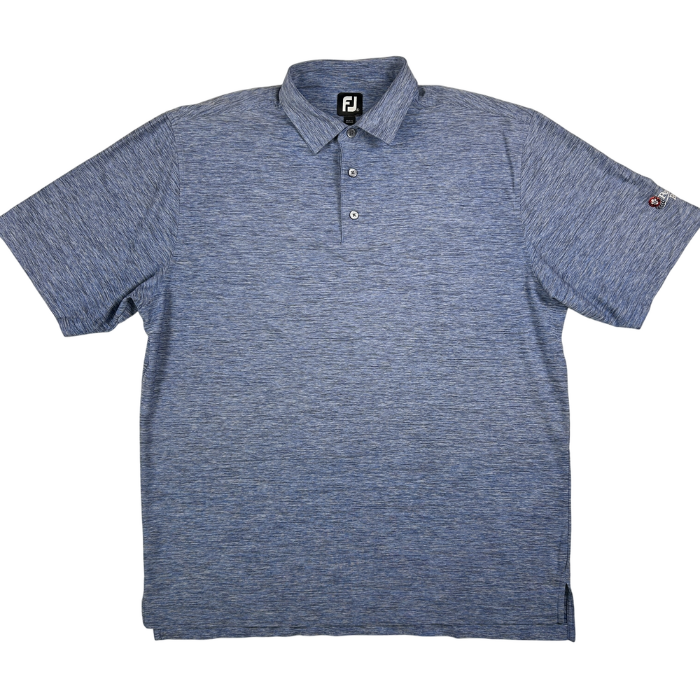 FootJoy Polo Shirt Mens XL Blue Heathered Golf Performance Stretch Embroidered